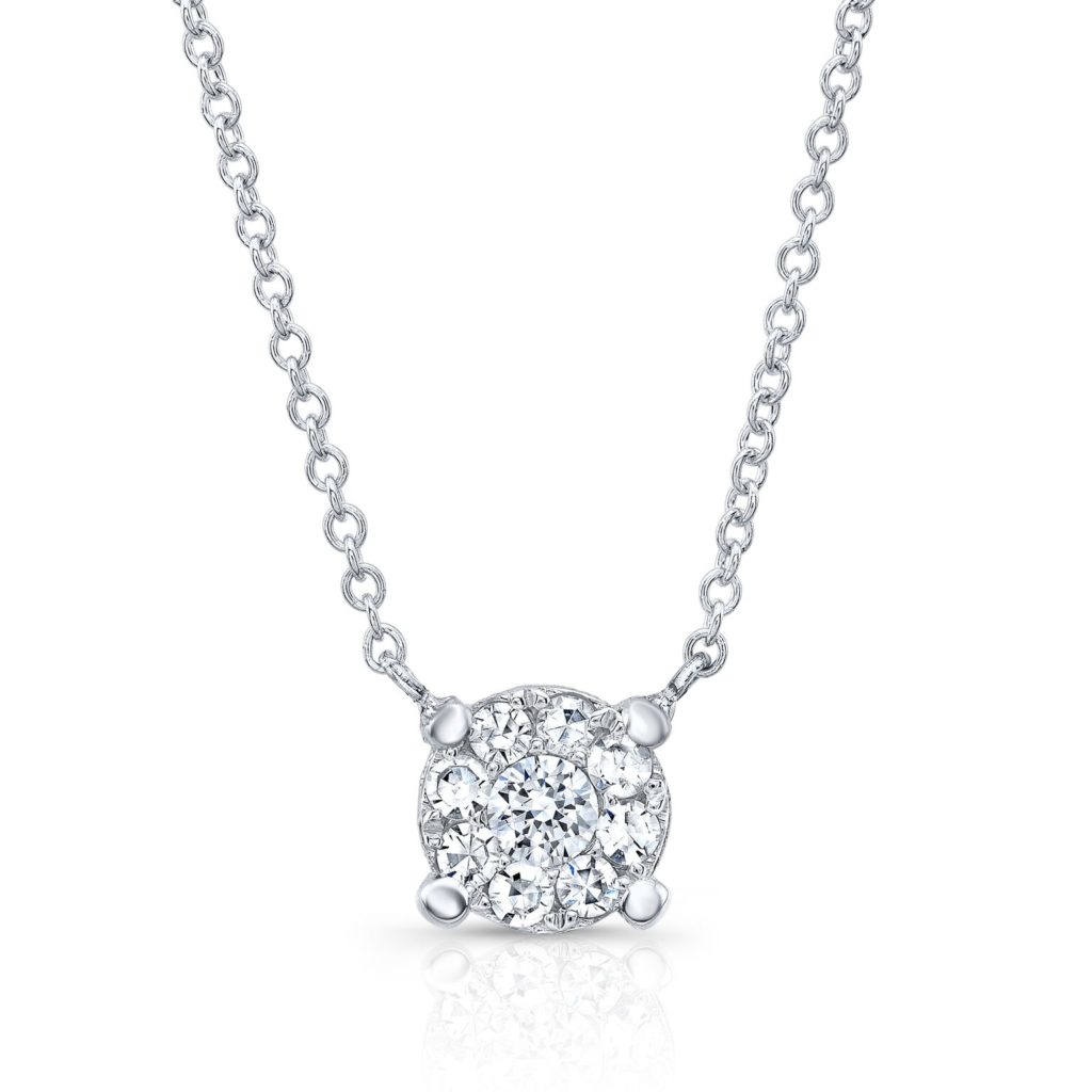 Round Cluster Diamond Necklace