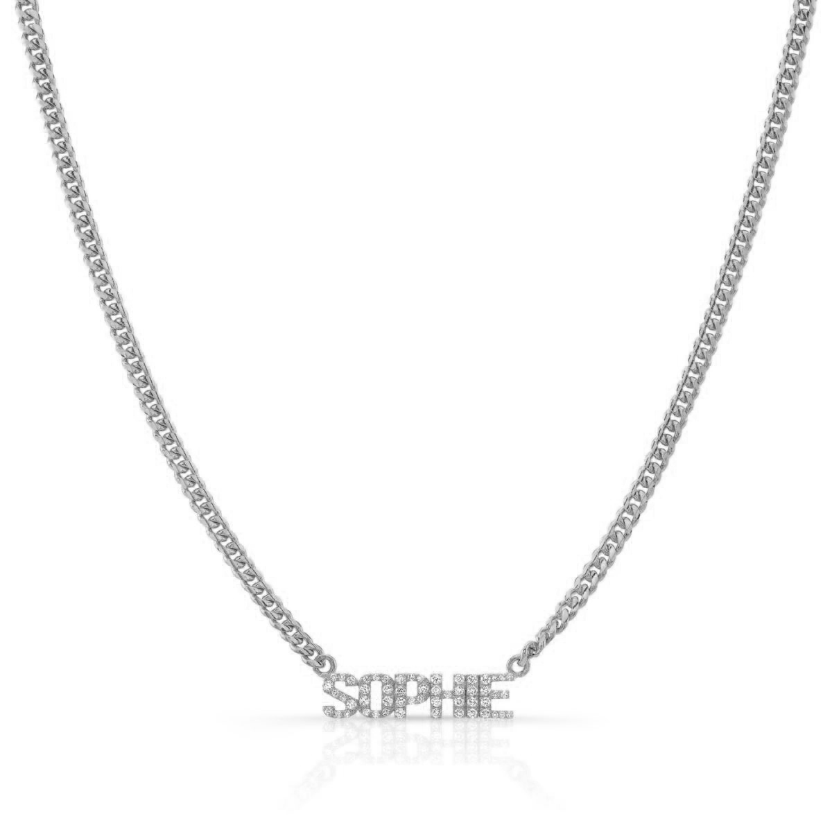 Diamond Nameplate Necklace