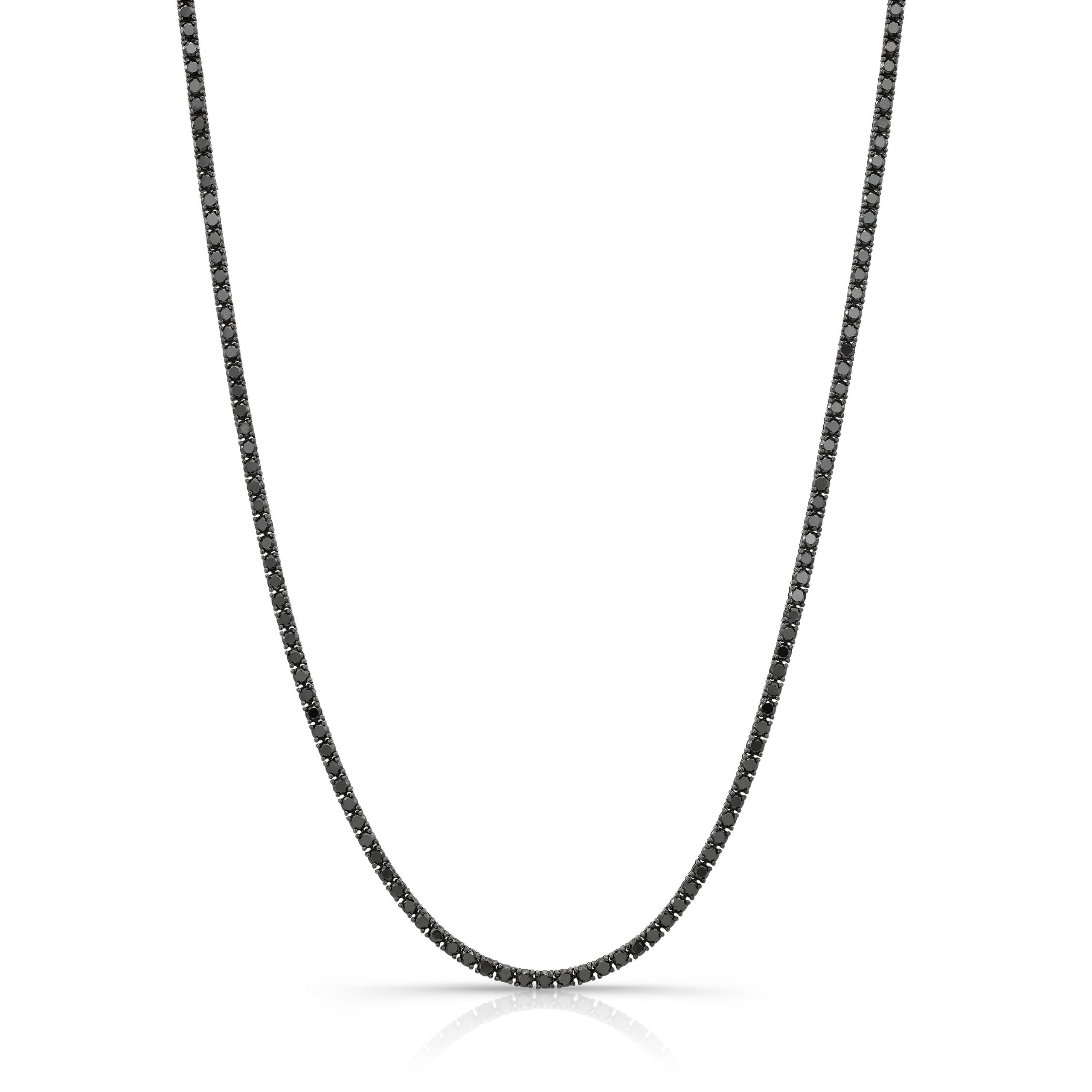 12.11ct. Black Diamond Tennis Necklace
