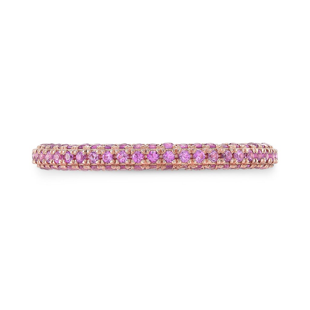 Rose 3-Sided Sapphire Pave Band