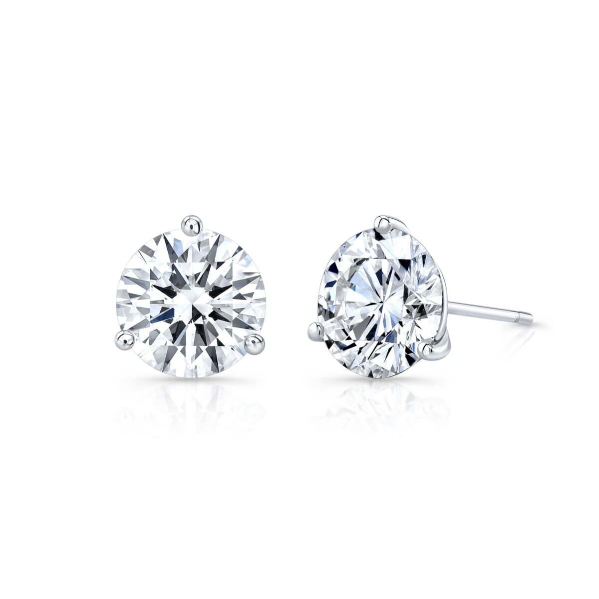 Round Lab Grown Diamond Studs | Wedding & Bridal Jewelry | Anye Designs