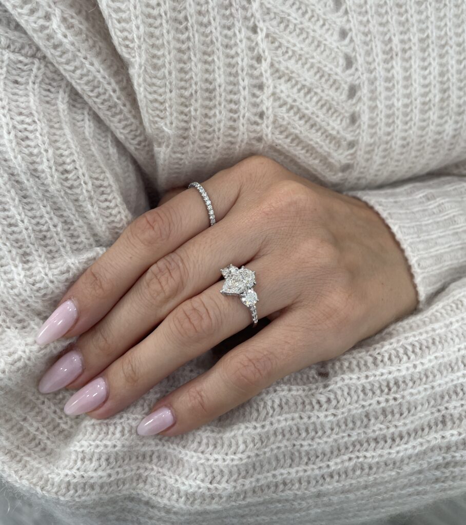 Penelope Pear Lab-diamond Ring