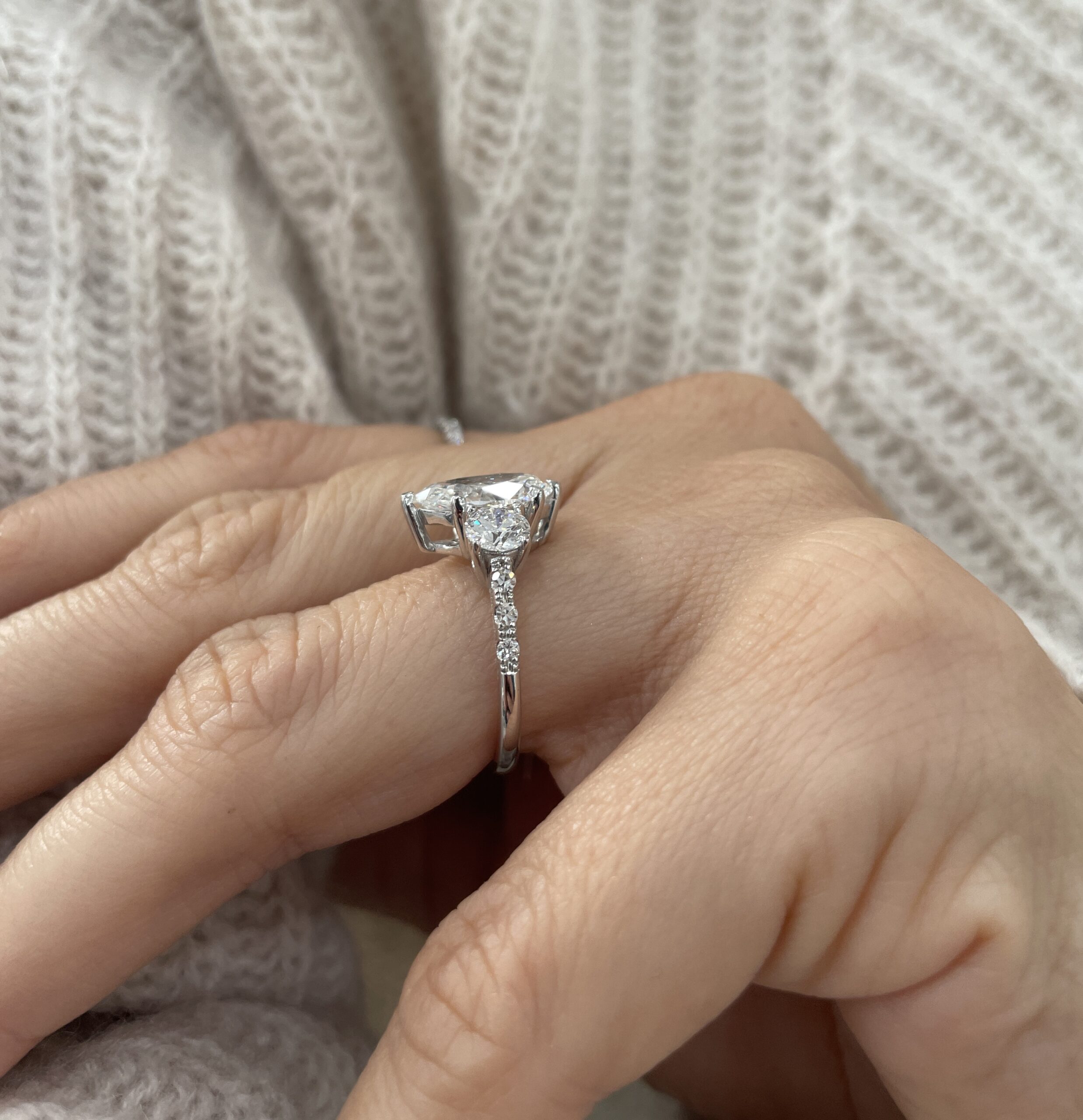 Penelope Pear Lab-diamond Ring