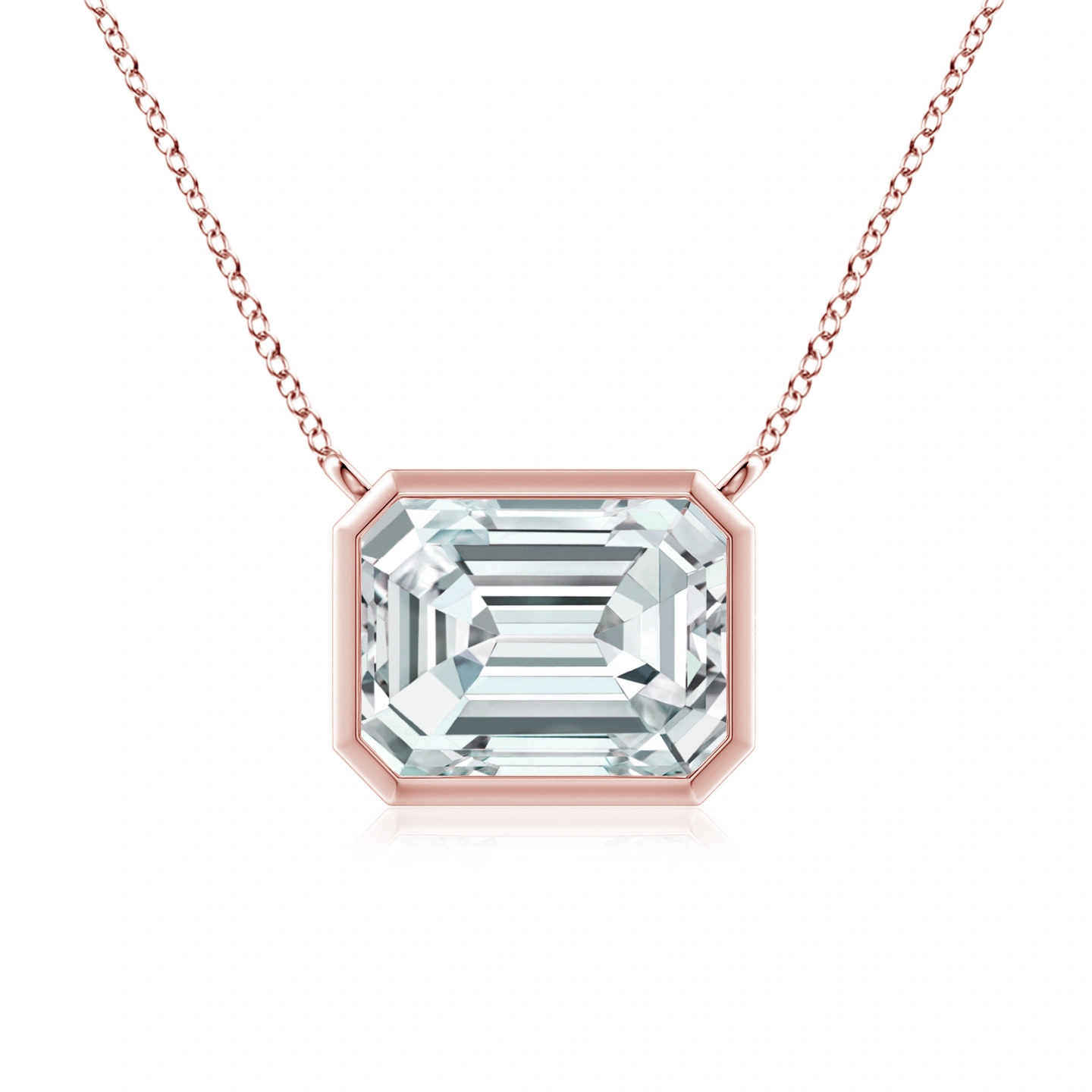 Emerald Lab Grown Diamond Bezel Necklace
