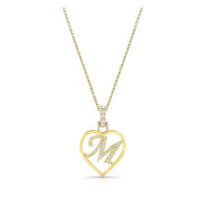 Initial Diamond Heart Necklace